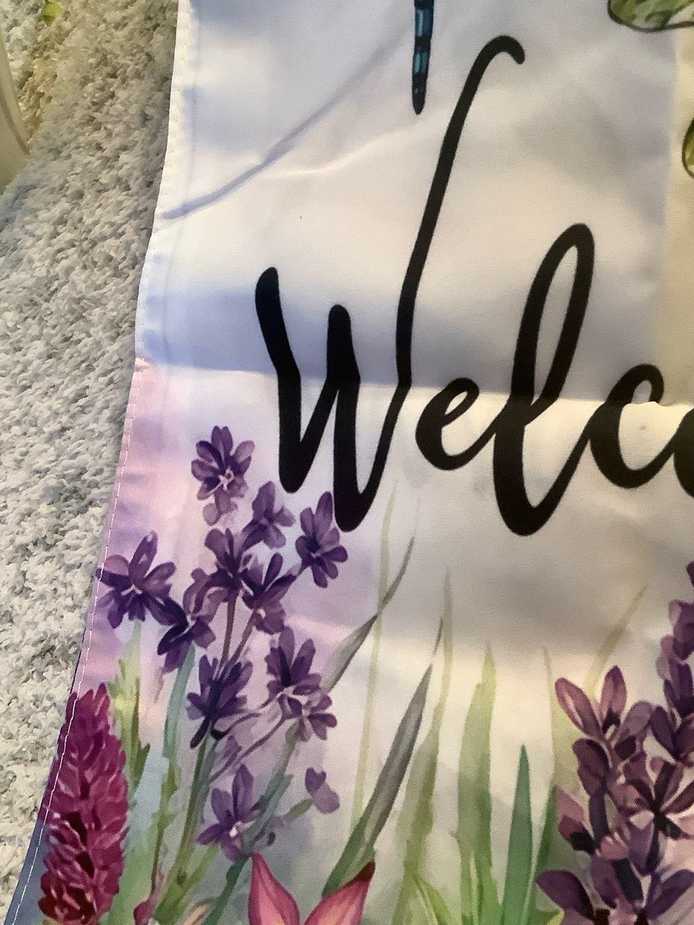 Welcome Dragonfly Floral Small Garden Flag or indoor tapestry decor NWT 11x17” - Picture 7 of 14